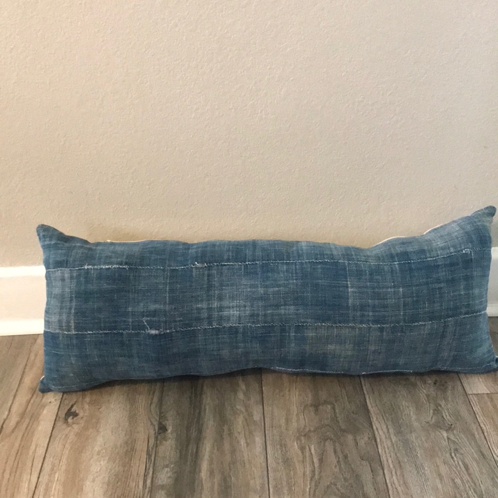 Large denim lumbar pillow cover